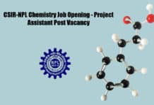 CSIR-NPL Chemistry Job Opening - Project Assistant Post Vacancy