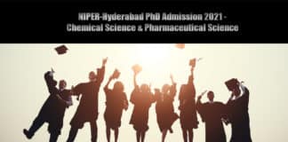 NIPER-Hyderabad PhD Admission 2021 - Chemical Science & Pharmaceutical Science