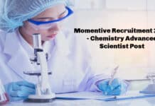 Momentive Recruitment 2021 - Chemistry Advanced Scientist Post
