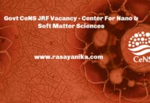 Govt CeNS JRF Vacancy - Center For Nano & Soft Matter Sciences