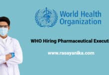 WHO Hiring Pharmaceutical Executives - World Health Organization