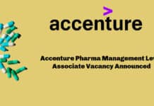 Accenture Pharma Management Level Associate Vacancy Announced
