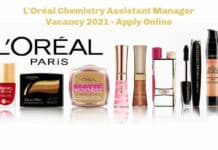 L'Oréal Chemistry Assistant Manager Vacancy 2021 - Apply Online