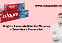 Colgate Associate Scientist Vacancy - Chemistry & Pharma Job