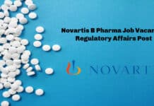 Novartis B Pharma Job Vacancy - Regulatory Affairs Post