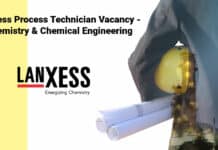 Lanxess Process Technician Vacancy - Chemistry & Chemical Engineering