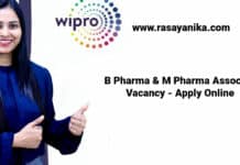 Wipro B Pharma & M Pharma Associate Vacancy - Apply Online