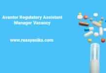 Avantor Regulatory Assistant Manager Vacancy - Chemistry & Pharmacology
