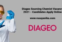 Diageo Sourcing Chemist Vacancy 2021 - Candidates Apply Online