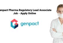 Genpact Pharma Regulatory Lead Associate Job - Apply Online