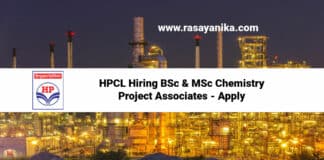 HPCL Hiring BSc & MSc Chemistry Project Associates - Apply