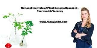 National Institute of Plant Genome Research - Pharma Job Vacancy