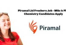 Piramal Ltd Freshers Job - MSc & PhD Chemistry Candidates Apply