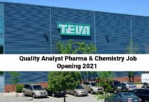 Teva Quality Analyst Pharma & Chemistry Job Opening 2021