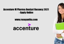 Accenture M Pharma Analyst Vacancy 2021 - Apply Online
