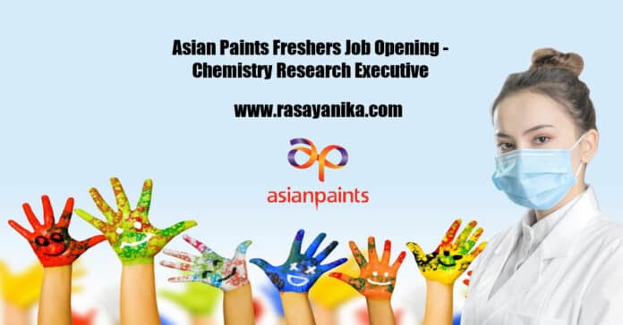 Asian Paints Freshers Job Opening - Chemistry Research Executive