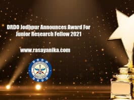 DRDO Jodhpur Announces Award For Junior Research Fellow 2021