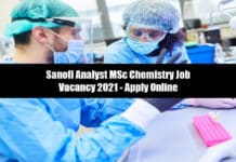 Sanofi Analyst MSc Chemistry Job Vacancy 2021 - Apply Online