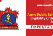 Army Public School Announces Exam For PGT & TGT Post - Army Welfare Education Society