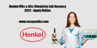 Henkel MSc & BSc Chemistry Job Vacancy 2022 - Apply Online