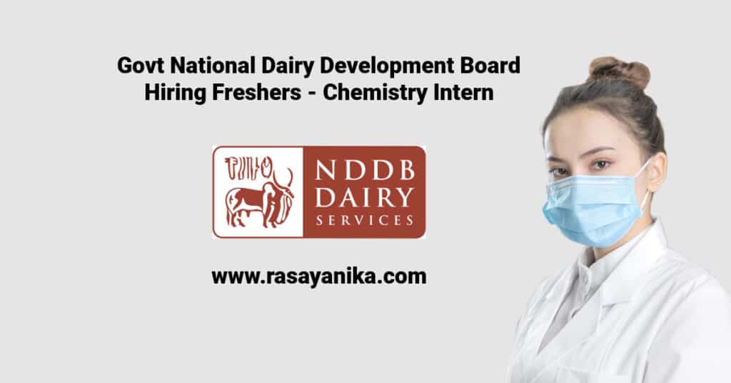 National Dairy Development Board Hiring Freshers Chemistry Intern