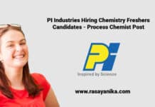 PI Industries Hiring Chemistry Freshers Candidates - Process Chemist Post