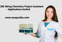 SNBNCBS Hiring Chemistry Project Assistant - Applications Invited