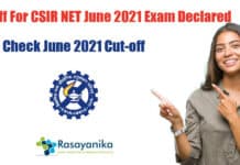 CSIR-NET 2021 Cut Off - June 2021 Cut Off Declared