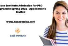Bose Institute Admission for PhD Programme Spring 2022 - Applications Invited