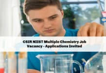 CSIR NIIST Multiple Chemistry Job Vacancy - Applications Invited