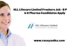 HLL Lifecare Limited Freshers Job - B Pharma & D Pharma Candidates Apply
