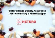 Hetero Drugs Quality Assurance Job - Chemistry & Pharma Apply
