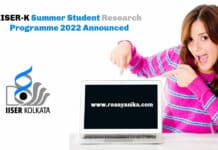 IISER-K Summer Student Research Programme 2022 Announced