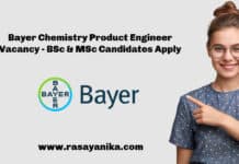 Bayer Chemistry Product Engineer Vacancy - BSc & MSc Candidates Apply