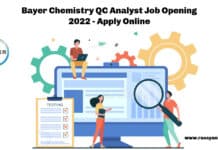 Bayer Chemistry QC Analyst Job Opening 2022 - Apply Online