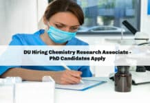 DU Hiring Chemistry Research Associate - PhD Candidates Apply