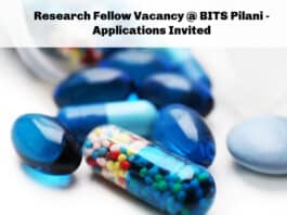 Research Fellow Vacancy @ BITS Pilani - Applications Invited