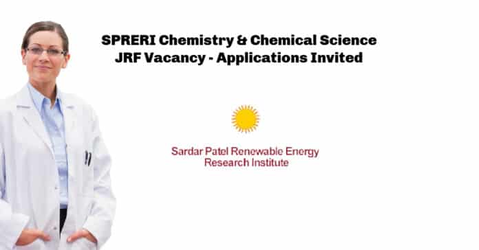 SPRERI Chemistry & Chemical Science JRF Vacancy - Applications Invited