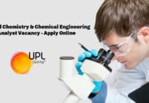 UPL Ltd Chemistry & Chemical Engineering Analyst Vacancy - Apply Online