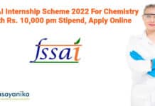 FSSAI Internship Scheme 2022