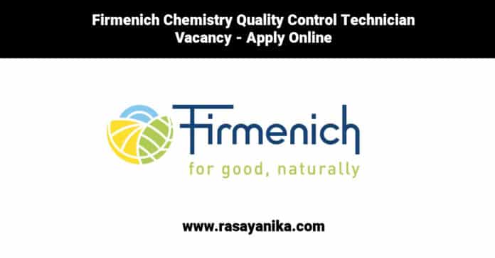 Firmenich Chemistry Quality Control Technician Vacancy - Apply Online