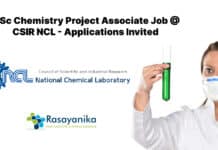 MSc Chemistry Project Associate Job @ CSIR NCL - Applications Invited