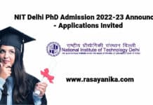 NIT Delhi PhD Admission 2022-23 Announced - Applications Invited