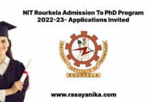 NIT Rourkela Admission To PhD Program - Applications Invited