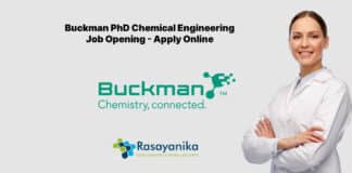 Buckman PhD Chemical Engineering Job - Apply Online