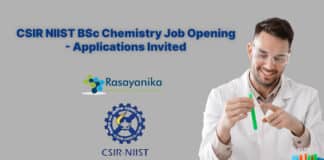 CSIR NIIST BSc Chemistry Job Opening - Applications Invited