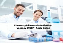 Chemistry & Pharma Scientist Post Vacancy @ USP - Apply Online