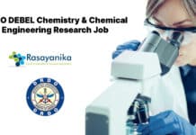 DRDO DEBEL Chemistry & Chemical Engineering Research Job - Applications Invited