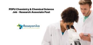 PDPU Chemistry & Chemical Science Job - Research Associate Post