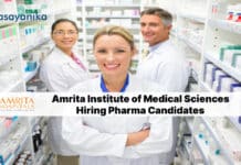 Amrita Institute of Medical Sciences Hiring Pharma Candidates - Apply Online